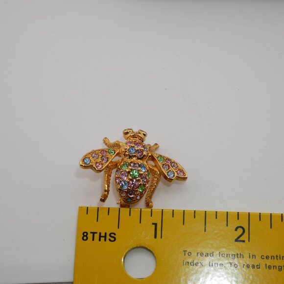 Joan Rivers Bee Brooch Pin Gold-Tone Rhinestone Sparkle Insect Jewelry #4 - Picture 4 of 4